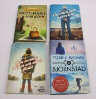 4 st. FREDRIK BACKMAN romaner: En man som heter Ove + Min  mormor h&auml;lsar och s&auml;ger f&ouml;rl&aring;t + Britt-Marie var h&auml;r + Bj&ouml;rnstad