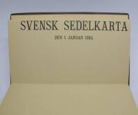 Samling af svenskt och utl&auml;ndskt SEDELMYNT samt svenska f&ouml;rordningar, b&ouml;cker och skrifter r&ouml;rande riksg&auml;ld, banko- och sedelv&auml;sen m.m. bildad af H. Bi. Stockholm