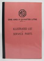 MG One and a Quarter Litre (1&frac14; Litre, Series "Y") Illustrated List of Service Parts