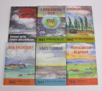 6 st. b&ouml;cker om ANDRA V&Auml;RLDSKRIGET: Stormvarning. Sverige inf&ouml;r andra v&auml;rldskriget + I orkanens &ouml;ga. 1941 - Os&auml;ker neutralitet + Vindkantring. 1942 - Politisk kurs&auml;ndring + Nya fronter? 1943 - Sp&auml;nd v&auml;ntan + V&aring;rstormar. 1944 - Krigsslutet sk&ouml;njes + Horisonten klarnar. 1945 - Krigsslut