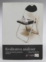 Kvalitativa analyser. Forskningsprocess, m&auml;nniska, samh&auml;lle