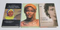 3 st. sj&auml;lvbiografiska b&ouml;cker av WARIS DIRIE: 1. En blomma i Afrikas &ouml;ken 2. &Ouml;kenblomman &aring;terv&auml;nder 3. Sm&auml;rtans barn