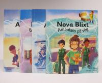 4 st NOVA BLIXT b&ouml;cker: Ambulans p&aring; v&auml;g + Brandbilen rycker ut + Flyguppdraget + Djurkliniken