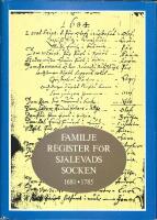 Familjeregister f&ouml;r Sj&auml;levads socken : Inkl Bj&ouml;rna och Mo socknar 1681-1785