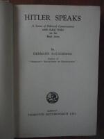 Hitler Speaks. A Series of Political Conversations with Adolf Hitler on his Real Aims