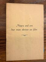 N&aring;gra ord om hur man skriver en film