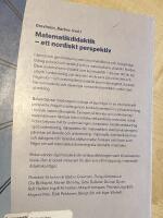 Matematikdidaktik : &ndash; ett nordiskt perspektiv