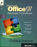 Microsoft Office 97 Developer's Handbook