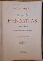Andree's stora handatlas : i &aring;ttiosex kartor /med svensk f&ouml;rklarande text af Hjalmar Gullberg.