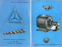 Sandblom & Stohne Stockholm. Lager- och prislista februari 1931. Elektriska motorer och apparater av alla slag, svenska och utländska [=omslagstitel]. 