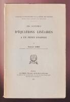 Les syst&egrave;mes d'&eacute;quations lin&eacute;aires a une infinit&eacute; d'inconnues