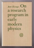 On a research program in early modern physics [with special reference to the work of Ch. Huygens]