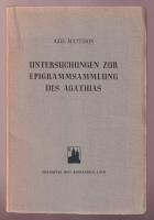 Untersuchungen zur Epigrammsammlung des Agathias