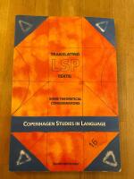 Translating LSP texts - some theoretical considerations