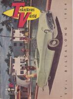 Teknikens V&auml;rld med Flyg 1954 Nr 6 /T V:S Bilsalong 1954 - Omslag Buick Wildcat//