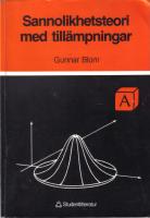 Sannolikhetsteori med till&auml;mpningar