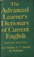 The Advanced Learner's Dictionary of Current English