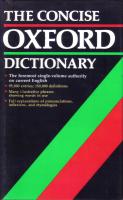 The concise Oxford dictionary of current English