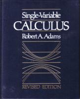Single Variable Calculus 