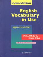 English Vocabulary in Use . Upper - Intermediate .Self-Study And Classroom Use
