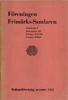 F&ouml;reningen Frim&auml;rks-Samlaren - Medlemsf&ouml;rteckning november 1952