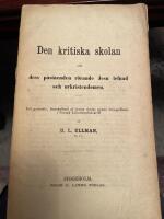 Den kritiska skolan och dess p&aring;st&aring;enden r&ouml;rande Jesu lefnad och urkristendomen.