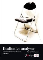 Kvalitativa analyser. Forskningsprocess, m&auml;nniska, samh&auml;lle