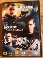 Box med de tre "Bourne"-filmerna med Matt Damon i huvudrollen.