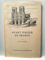 Avant d&acute;aller en France