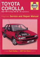 Toyota Corolla service and repair manual - models covered: Toyota corolla Saloon, Hatchback, Liftback and Estate, including special/limited editions, 1295 cc and 1587 cc petrol engines