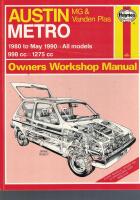 Austin Metro. MG & Vanden Plas G&ouml;r det sj&auml;lvhandbok