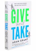 Give and Take: A Revolutionary Approach to Success