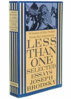 LESS THAN ONE Selected Essays