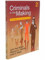 Criminals in the making : criminality across the life course