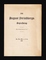 Vid August Strindbergs begrafning. Den 19 maj 1912 kl. 8 f.m. Sv. Ps. 471, v. 3-6. 476