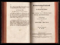 Criminalgesetzbuch f&uuml;r das K&ouml;nigreich Sachsen. Nebst einem Realregister und einigen gleichzeitigen damit in Verbindung stehenden Gesetzen und Verordnungen mit Anmerkungen zum praktischen Gebrauch f&uuml;r s&auml;chsische Juristen vom Geheimen Justizrath Dr. Gross. Erste Abtheilung - Zweite Abtheilung (I-II)