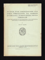 Studier &ouml;ver jordm&aring;nstyper och deras f&ouml;rh&aring;llande till markens hydrologi i nordsvenska skogsterr&auml;nger. Studien &uuml;ber Bodentypen und ihre Beziehungen zu den hydrologischen Verh&auml;ltnissen in nordschwedischen Waldterrains