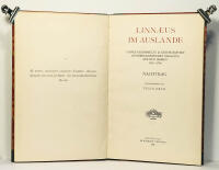 Linn&aelig;us im Auslande. Linn&eacute;s gesammelte Jugendschriften autobiographischen Inhaltes aus den Jahren 1732-1738. Nachtrag herausgegeben von Felix Bryk