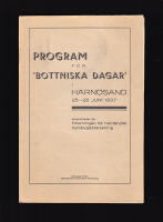 Programbok f&ouml;r 'Bottniska dagar' i H&auml;rn&ouml;sand 25-26 juni 1937 anordnade av F&ouml;reningen f&ouml;r norrl&auml;ndsk hembygdsforskning