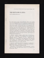 Tre ortnamn p&aring; sp&ouml;l- (Sp&ouml;land, Sp&ouml;ltr&auml;sk och Sp&ouml;lb&auml;cken)