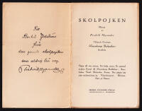 Skolpojken. Minnen. Till&auml;gnade f&ouml;reningen &lsquo;V&auml;nersborgs skolpojkar', Stockholm
