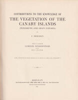 Contributions to the knowledge of the Vegetation of the Canary Islands (Teneriffe and Gran Canaria). With an appendix, Lichenes Teneriffenses, scripsit Edv. A. Wainio