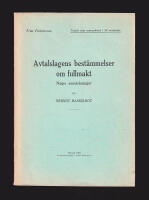 Avtalslagens best&auml;mmelser om fullmakt. N&aring;gra anm&auml;rkningar