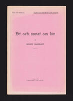 Ett och annat om l&aring;n