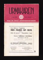 [Urmakeri]. Urmakaren. Organ f&ouml;r Sveriges urmakeriarbetaref&ouml;rbund. Nummer 3. Mars 1954. &Aring;rg&aring;ng 20