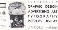 Antikvariat Antiqua Catalogue 8 June 1991. Graphic, Design, Advertising art, Typography, Posters, Display