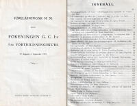 F&ouml;rel&auml;sningar m. m. fr&aring;n f&ouml;reningen G. C. I:s 5:te fortbildningskurs 19 Augusti-1 September 1931