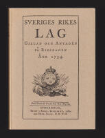 Sveriges Rikes Lag. Gillad och antagen p&aring; Riksdagen &aring;r 1734. Till 250-&aring;rsdagen av lagens tillkomst. Efter den f&ouml;rsta i antikva tryckta upplagan av &aring;r 1780. Med inledning av Stig J&auml;gerski&ouml;ld