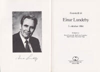 Festskrift til Einar Lundeby, 3 oktober 1984