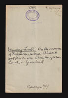 On the occurrence of Fredericella sultana Blumenb. and Paludicella Ehrenbergii van Bened. in Greenland (dedikation)